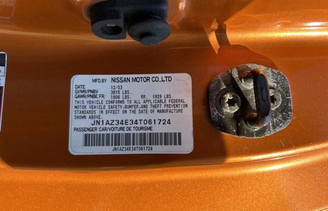 JN1AZ34E34T061724 - 2004 NISSAN 350Z COUPE ORANGE photo 10