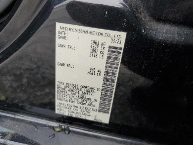 1N4BL4DV7MN370230 - 2021 NISSAN ALTIMA SV BLACK photo 12