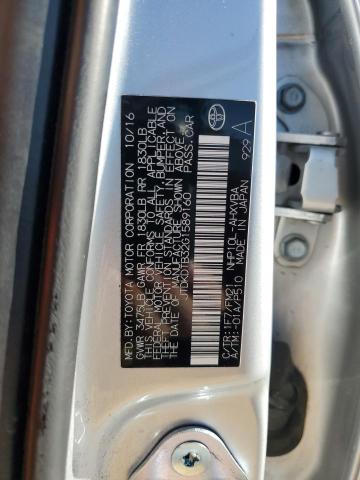 JTDKDTB32G1589160 - 2016 TOYOTA PRIUS C SILVER photo 12