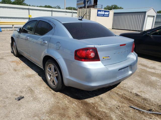 1C3CDZCG2DN663842 - 2013 DODGE AVENGER SXT BLUE photo 3