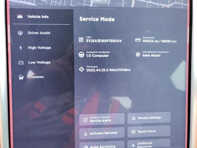 5YJSA1E16GF156004 - 2016 TESLA MODEL S Ağ foto 9