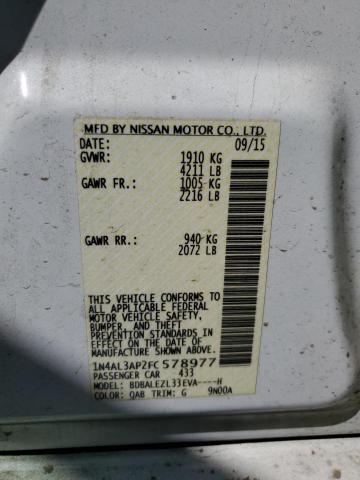 1N4AL3AP2FC578977 - 2015 NISSAN ALTIMA 2.5 WHITE photo 12