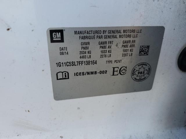 1G11C5SL7FF138164 - 2015 CHEVROLET MALIBU 1LT WHITE photo 12