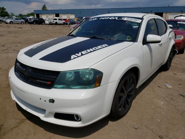 1C3CDZCG2DN633756 - 2013 DODGE AVENGER SXT WHITE photo 2