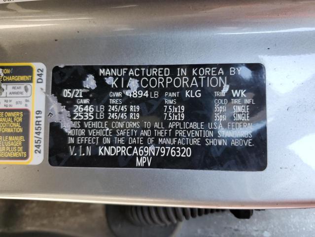 KNDPRCA69N7976320 - 2022 KIA SPORTAGE SX SILVER photo 13