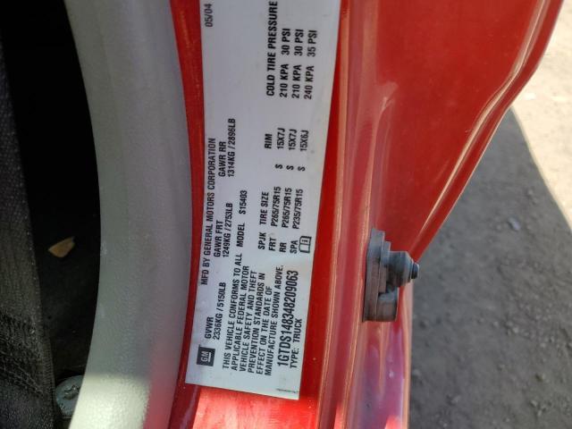 1GTDS148348209063 - 2004 GMC CANYON RED photo 12