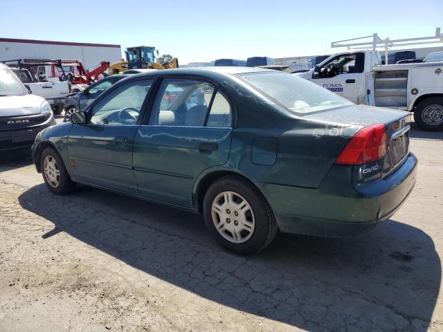 2HGES16581H574532 - 2001 HONDA CIVIC LX GREEN photo 2