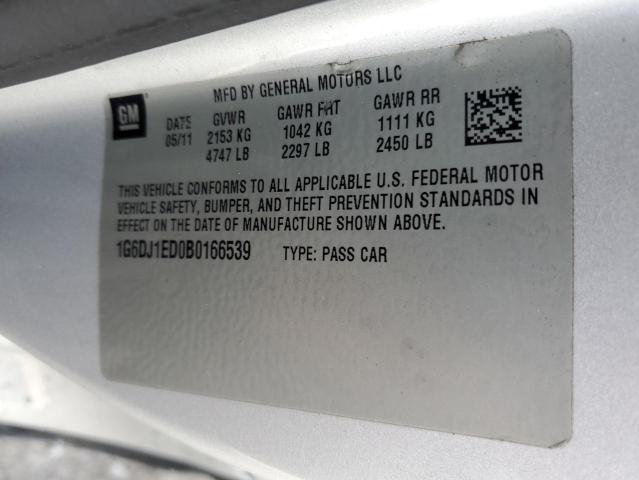 1G6DJ1ED0B0166539 - 2011 CADILLAC CTS PERFORMANCE COLLECTION Серебристый фото 12