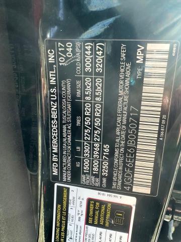 4JGDF6EE6JB050717 - 2018 MERCEDES-BENZ GLS 450 4MATIC BLACK photo 11