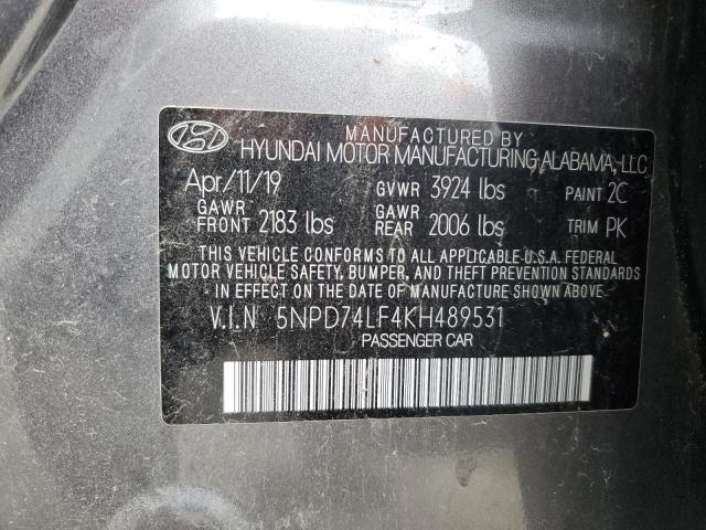 5NPD74LF4KH489531 - 2019 HYUNDAI ELANTRA SE GRAY photo 12