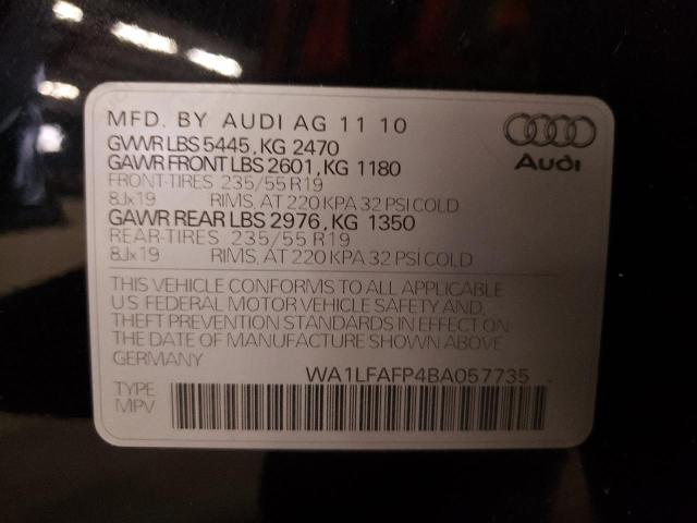 WA1LFAFP4BA057735 - 2011 AUDI Q5 PREMIUM PLUS BLACK photo 12