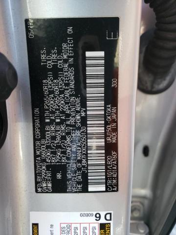 JTJBM7FXXC5050130 - 2012 LEXUS GX 460 SILVER photo 13