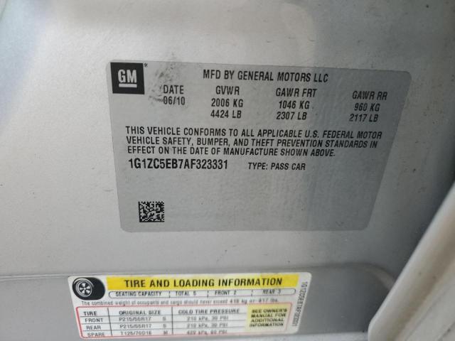 1G1ZC5EB7AF323331 - 2010 CHEVROLET MALIBU 1LT SILVER photo 12