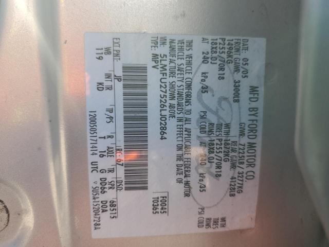 5LMFU27526LJ02864 - 2006 LINCOLN NAVIGATOR ვერცხლისფერი ფოტო 14