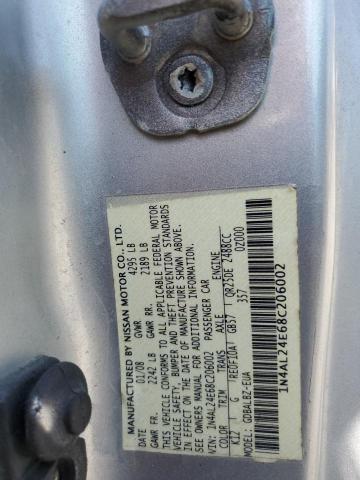 1N4AL24E68C206002 - 2008 NISSAN ALTIMA 2.5S SILVER photo 12