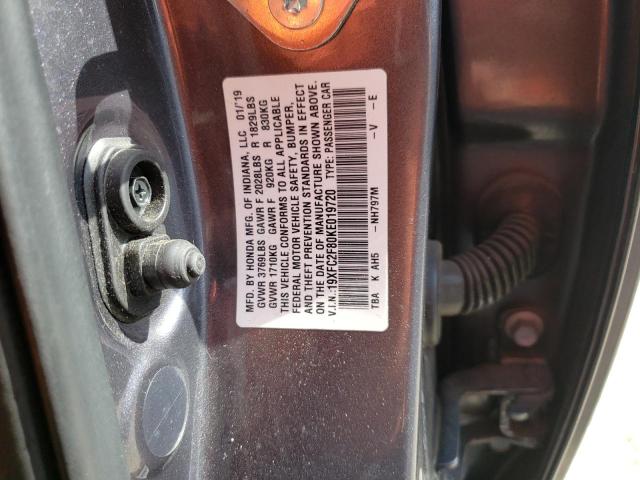 19XFC2F80KE019720 - 2019 HONDA CIVIC SPORT 灰色 照片 12