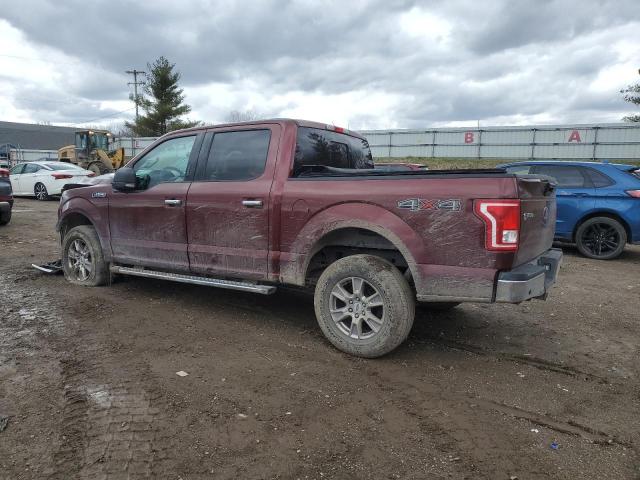 1FTEW1EF6HKE09353 - 2017 FORD F150 SUPERCREW RED photo 2