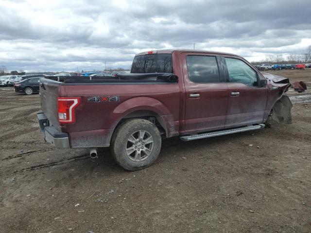 1FTEW1EF6HKE09353 - 2017 FORD F150 SUPERCREW RED photo 3