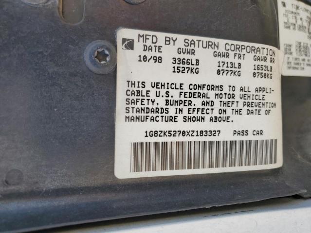 1G8ZK5270XZ183327 - 1999 SATURN SL2 GRAY photo 12