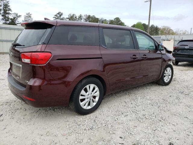 KNDMB5C13H6229102 - 2017 KIA SEDONA LX BURGUNDY photo 3