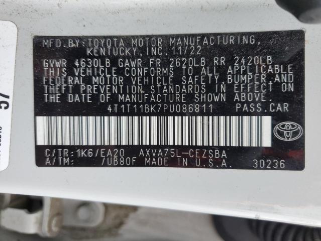 4T1T11BK7PU086811 - 2023 TOYOTA CAMRY SE NIGHT SHADE WHITE photo 12