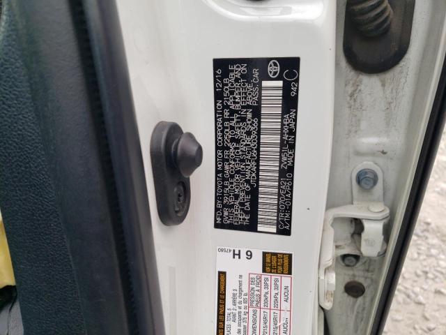 JTDKARFU6H3039366 - 2017 TOYOTA PRIUS WHITE photo 12