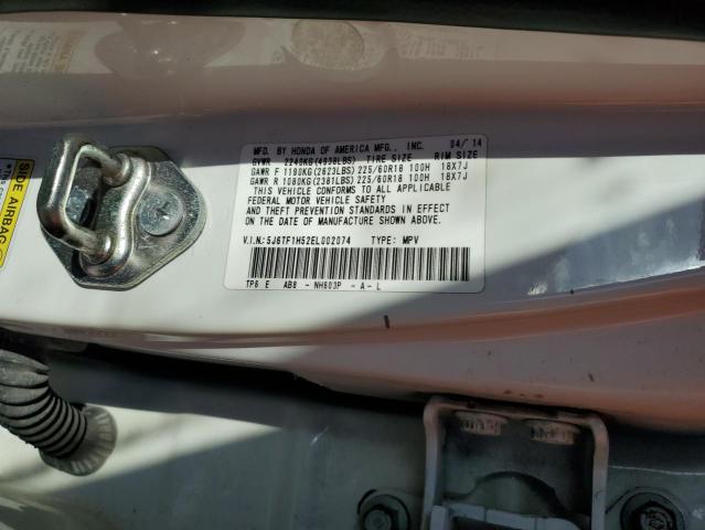 5J6TF1H52EL002074 - 2014 HONDA CROSSTOUR EXL თეთრი ფოტო 14