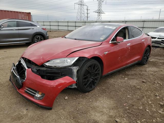 5YJSA1H1XEFP55741 - 2014 TESLA MODEL S RED photo 1