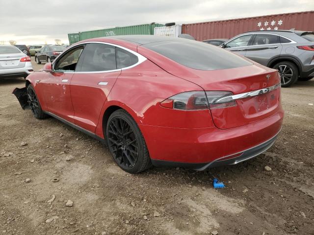 5YJSA1H1XEFP55741 - 2014 TESLA MODEL S RED photo 2