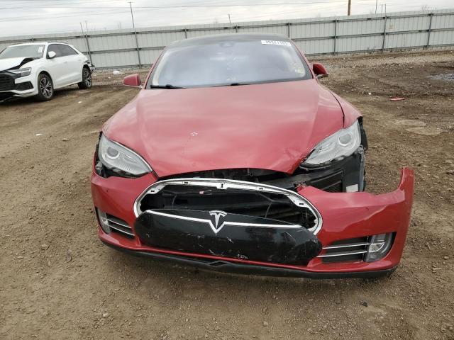 5YJSA1H1XEFP55741 - 2014 TESLA MODEL S RED photo 5