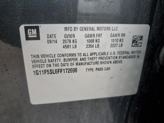 1G11F5SL6FF172698 - 2015 CHEVROLET MALIBU LTZ შავი ფოტო 12