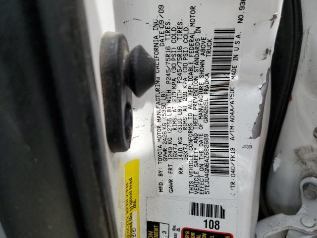 5TEJU4GN6AZ682689 - 2010 TOYOTA TACOMA DOUBLE CAB PRERUNNER WHITE photo 13