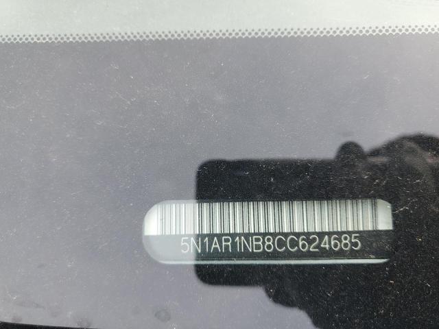 5N1AR1NB8CC624685 - 2012 NISSAN PATHFINDER S GRAY photo 13