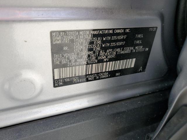 2T3H1RFV9MC102228 - 2021 TOYOTA RAV4 LE SILVER photo 13