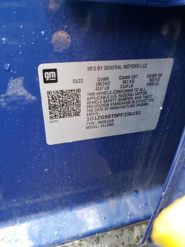 1G1ZG5ST0PF156191 - 2023 CHEVROLET MALIBU RS BLUE photo 12