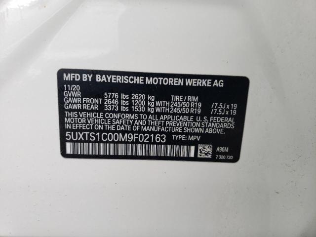 5UXTS1C00M9F02163 - 2021 BMW X3 XDRIVE30E WHITE photo 12