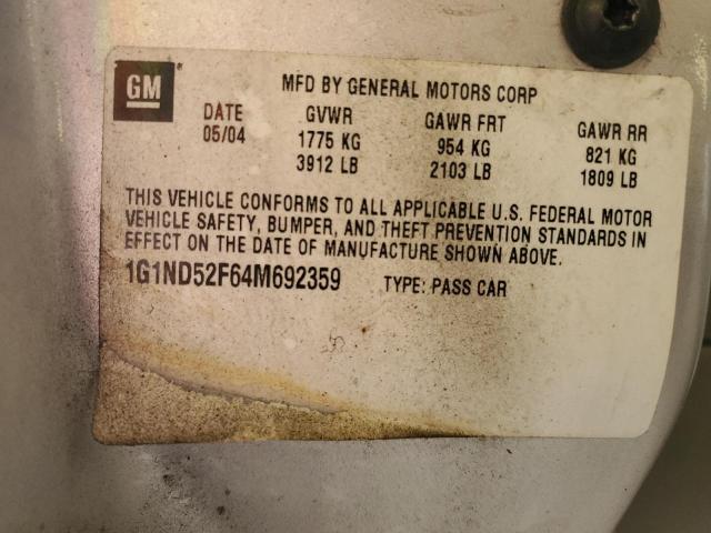 1G1ND52F64M692359 - 2004 CHEVROLET CLASSIC SILVER photo 13