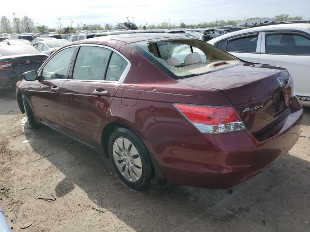 1HGCP263X9A090546 - 2009 HONDA ACCORD LX MAROON photo 2