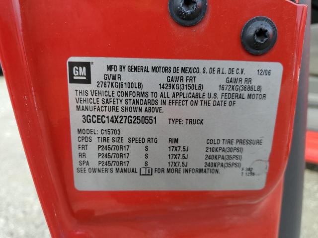 3GCEC14X27G250551 - 2007 CHEVROLET SILVERADO C1500 CLASSIC Qırmızı foto 13
