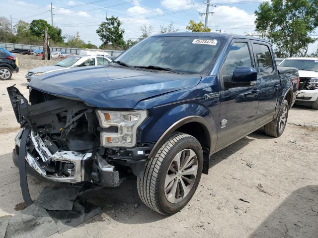 1FTEW1EG1FFA50427 - 2015 FORD F150 SUPERCREW BLUE photo 1