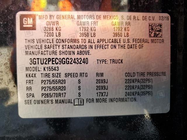 3GTU2PEC9GG243240 - 2016 GMC SIERRA K1500 DENALI BLACK photo 13