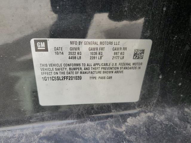 1G11C5SL2FF201039 - 2015 CHEVROLET MALIBU 1LT BLACK photo 12