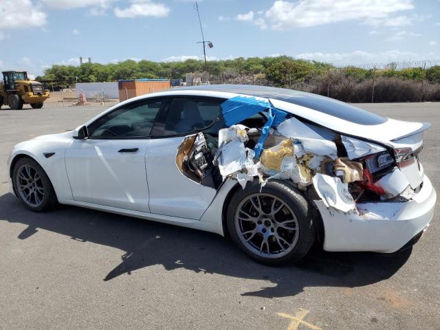 5YJSA1E66MF453717 - 2021 TESLA MODEL S WHITE photo 2