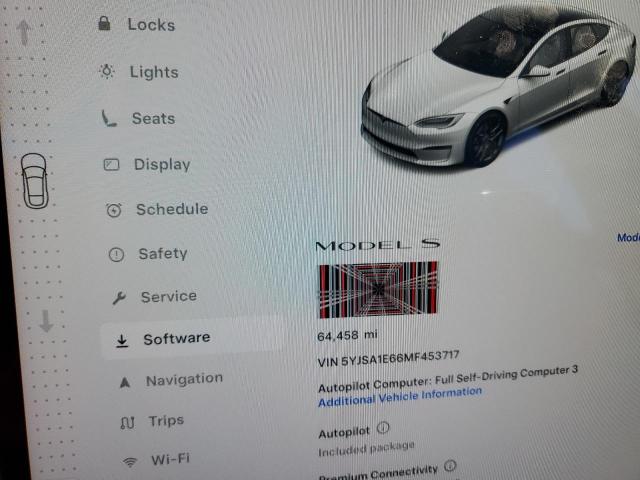 5YJSA1E66MF453717 - 2021 TESLA MODEL S WHITE photo 9