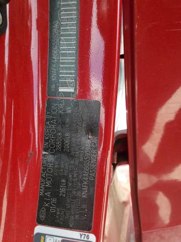 KNAFK4A66G5593940 - 2016 KIA FORTE LX RED photo 12