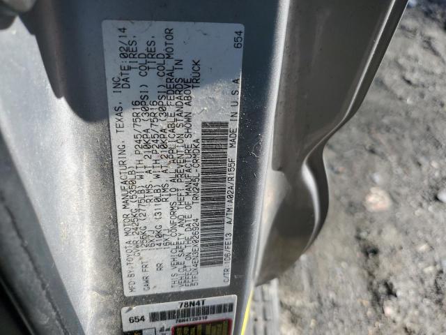 5TFUX4EN3EX026924 - 2014 TOYOTA TACOMA ACCESS CAB ვერცხლისფერი ფოტო 12