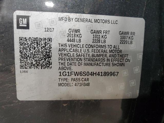 1G1FW6S04H4189967 - 2017 CHEVROLET BOLT EV LT GRAY photo 12