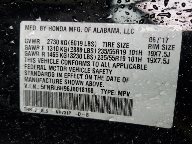 5FNRL6H96JB018168 - 2018 HONDA ODYSSEY ELITE Negro foto 14