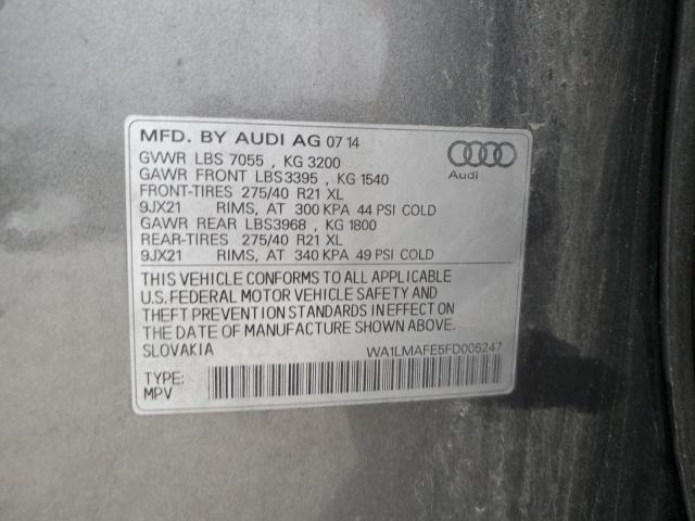 WA1LMAFE5FD005247 - 2015 AUDI Q7 TDI PREMIUM PLUS GRAY photo 13