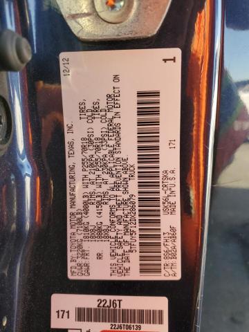 5TFUY5F12DX286079 - 2013 TOYOTA TUNDRA DOUBLE CAB SR5 BLUE photo 12